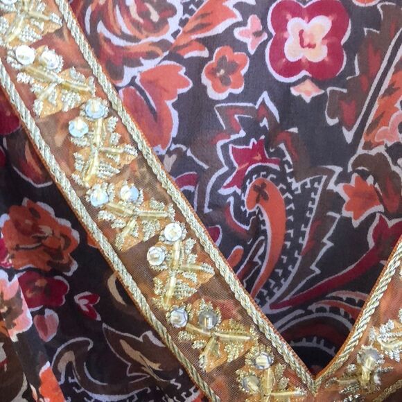 Banana Republic chiffon bohemian peasant top M/L - Picture 2 of 6